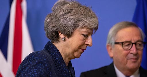 Theresa May, Prime Minister of the United Kingdom and European Commission Chairman Jean Claude Juncker arrive prior to talks about Brexit strategy in Brussels