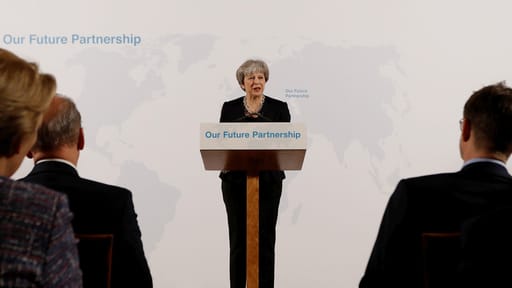 Theresa May delivers speech on Britain's economic future with the EU