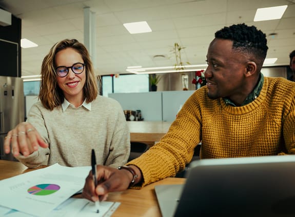 Examining Business growth charts