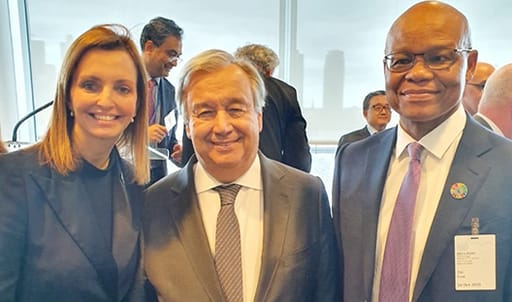 Fani Titi, Leila Fourie and SG General Guterres