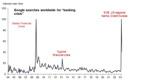 Google searches worldwide for banking crisis chart