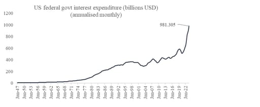 Chart 12: US nominal interest expenditure