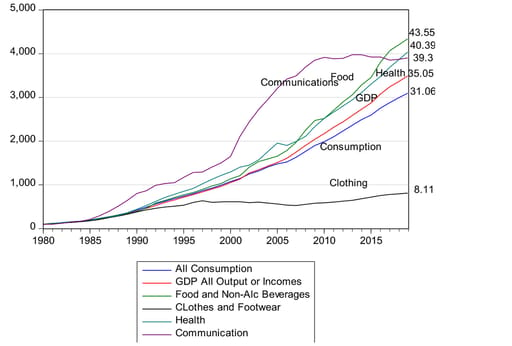 Consumption of goods and services graph