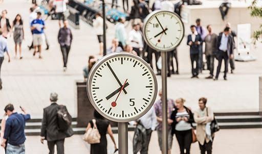 Clocks at Canary Wharf