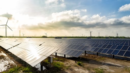 Rows of solar panels