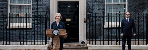 Liz Truss speaking outside of 10 Downing Street