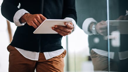 Man using tablet