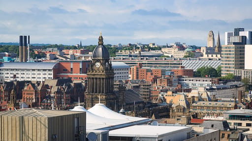 A view looking across the Leeds skyline