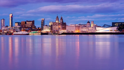A view across the water to the City of Liverpool