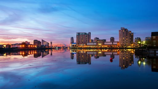 Looking across the water to Manchester's Salford Quays