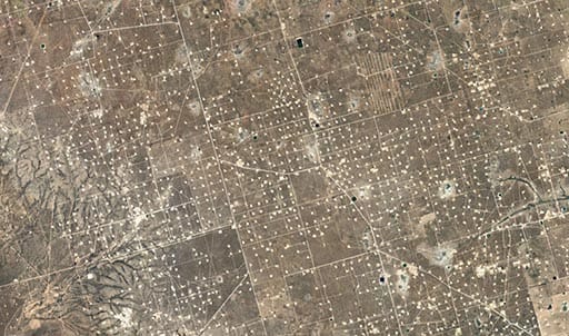 West Texas satellite image nodding donkey