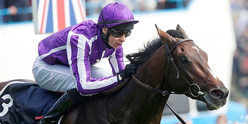 Joseph O'Brien riding Camelot to victory in the 2012 Investec Derby