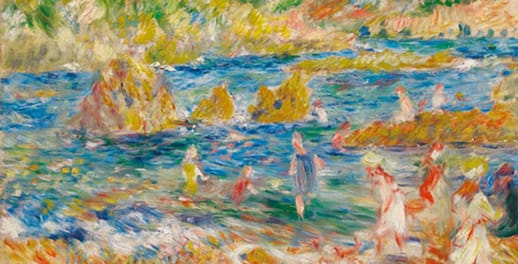 A close-up of a Renoir painting