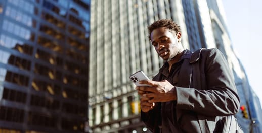 Businessman looking at phone