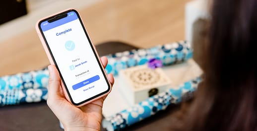 Sending cash through the app