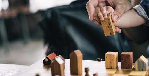 Child building blocks with parent