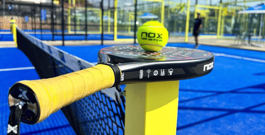 padel racket and ball