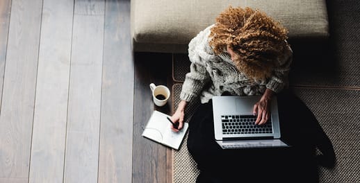 Young professional working on her laptop