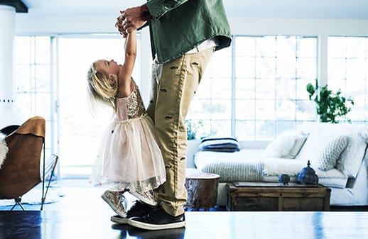 Father and daughter spending time at home