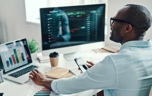Male professional working at a desk