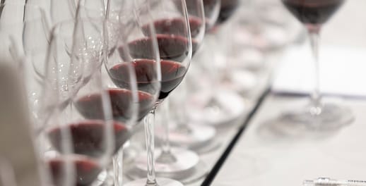 Selection of red being judged at the Trophy Wine Show