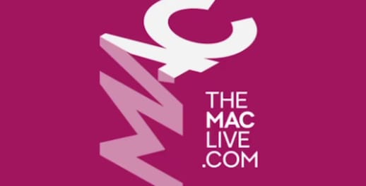The pink logo of The Mac