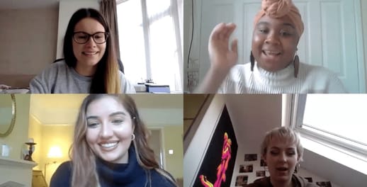 Members of a WeSpeak programme connecting online to grow their confidence in speaking