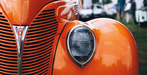 Bright orange vintage car