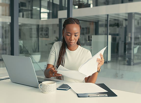business woman with laptop