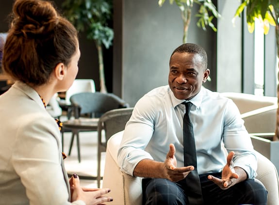 business people in conversation