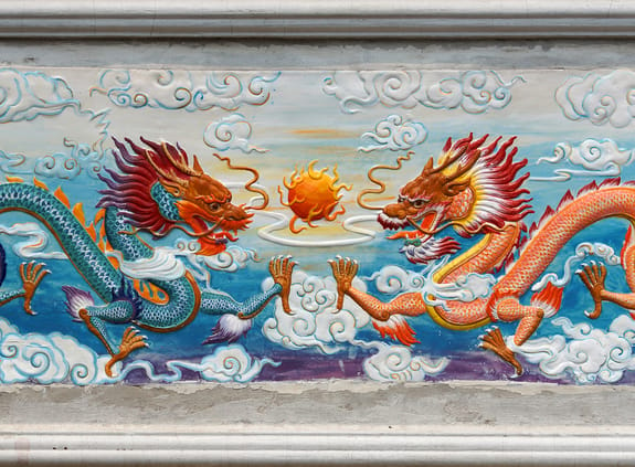 Chinese dragon mural