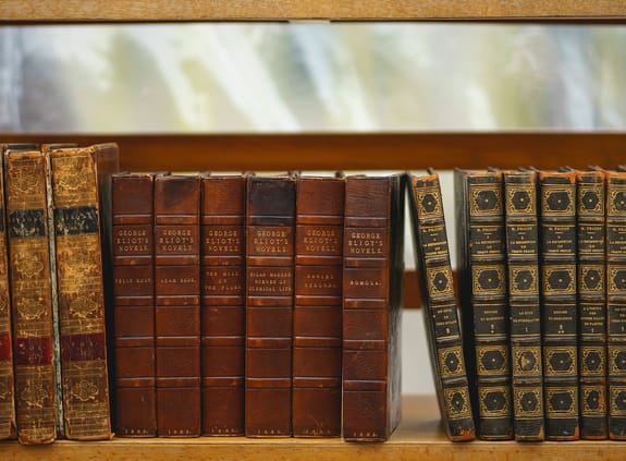 Old books on shelf