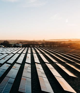 Solar panels in a field