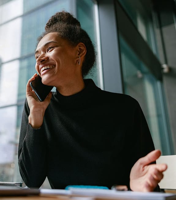 Business woman on the phone