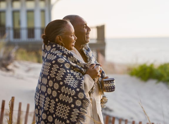 man and woman on beach