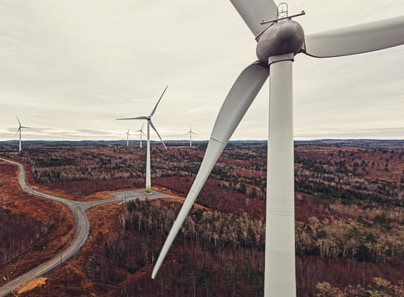 Aerial View of Wind Turbines