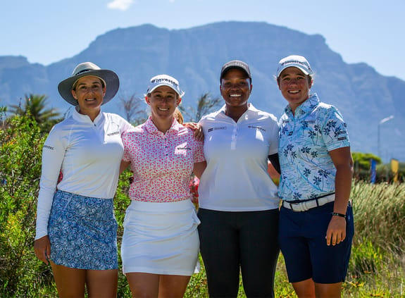 four sponsored golfers: Nicole Garcia; Stacy Bregman, Zethu Myeki and Danielle du Toit