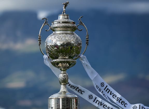 SA Open trophy in front of the SA flag