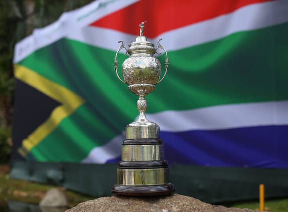 SA Open trophy with SA flag
