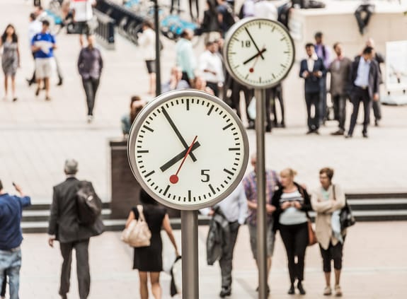 Clocks at Canary Wharf