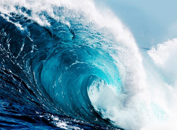 Large blue wave
