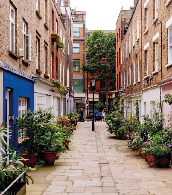 Street inbetween terraced houses