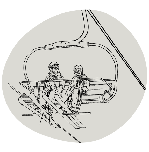 Couple sitting on a ski-lift
