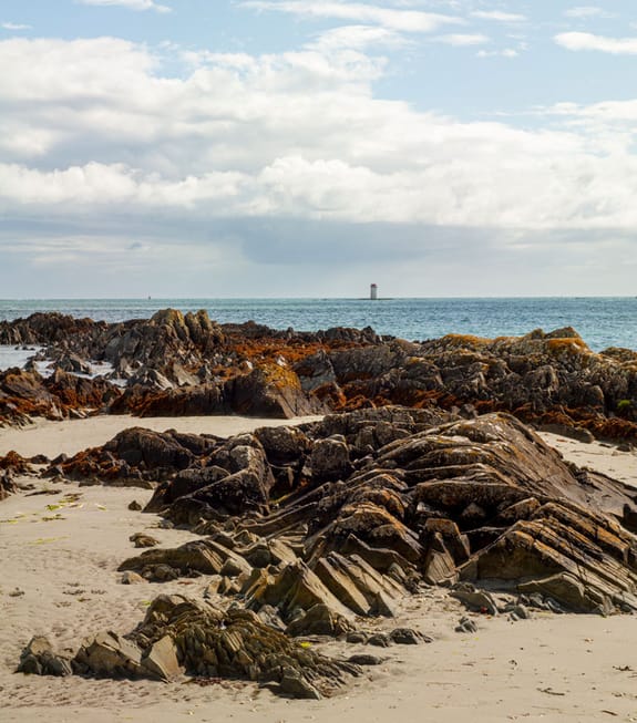 A British rocky beach landscape