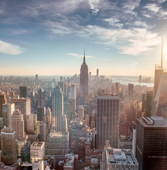 New York skyline from up above