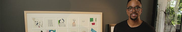 Maps at home with his art