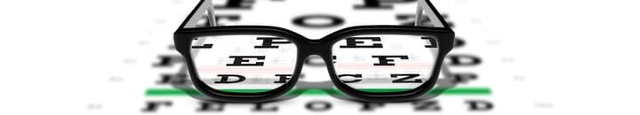 Spectacles on an eye test