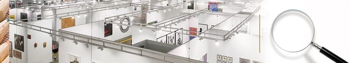 Aerial view of stands at a global art fair