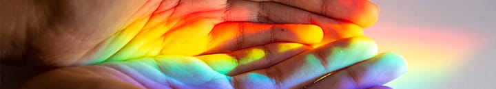 Specrum colours in palm of hands