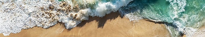Water washing up on a sandy beach